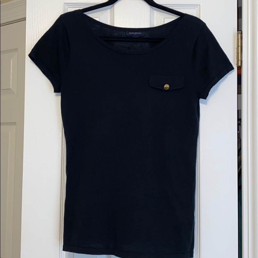 Banana Republic Black SS Crewneck Sweater